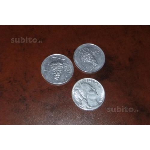 Monete Lira Repubblica Italiana -5£ Grappolo